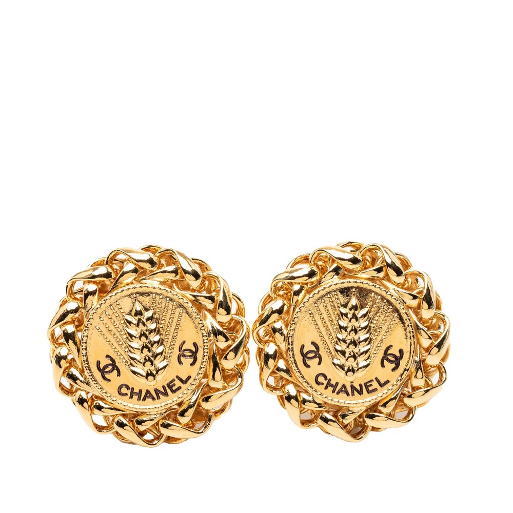 Chanel Cc Gold Plated Wheat Medallion #272425C51B